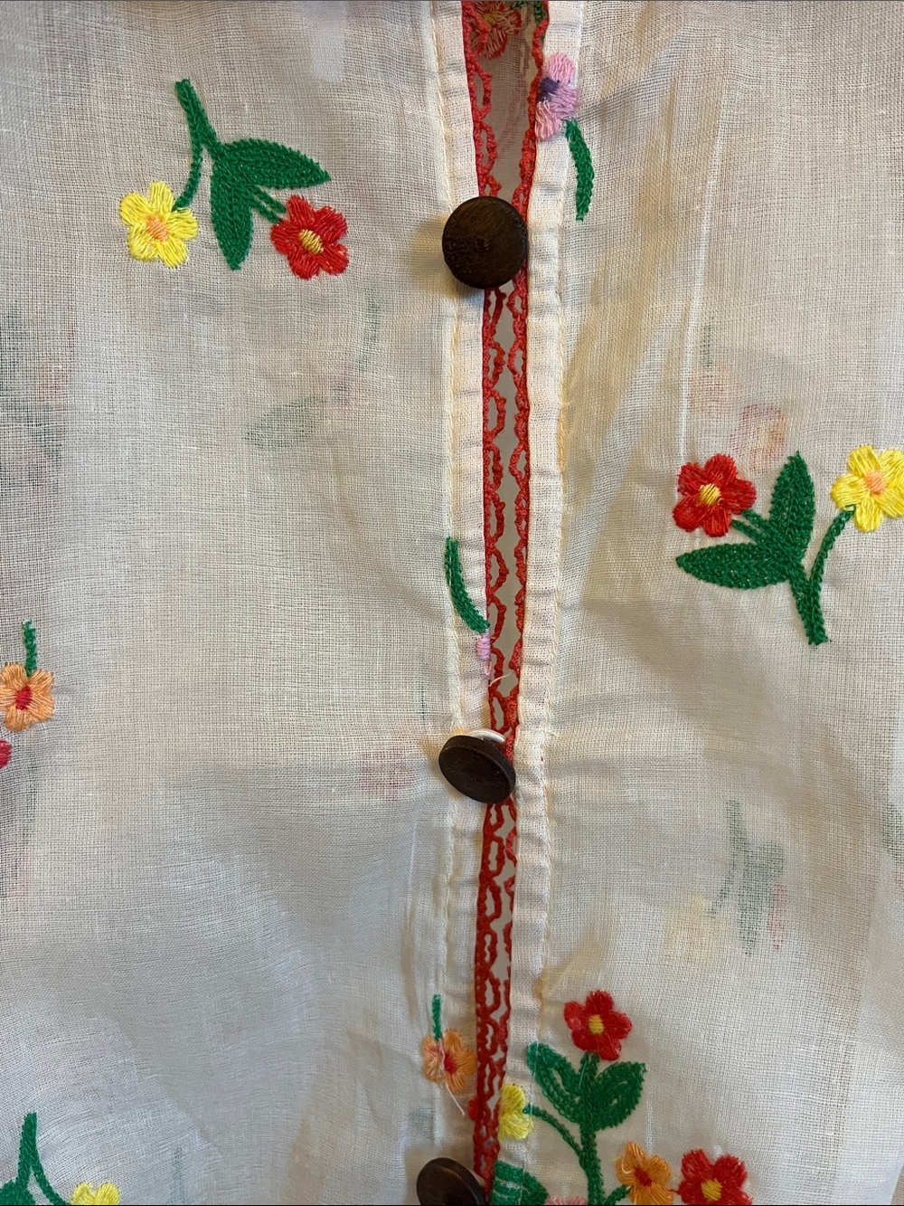 FREE PEOPLE EMBROIDERED SHEER TOP S - Picture 5 of 10